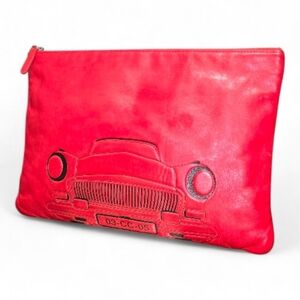 Chanel Red Printed Lambskin Cuba La Habana O Case Clutch